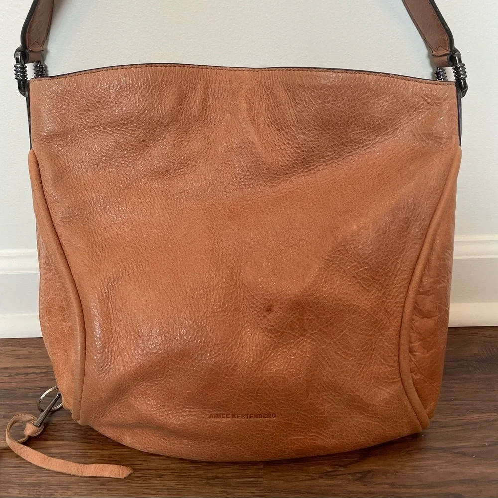 Aimee Kestenberg Leather Hobo Shoulder Bag Tan Slouchy Bag